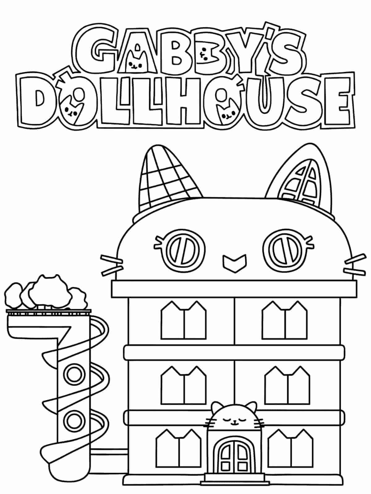 Cute Gabbys Dollhouse Coloring Pages For Kids