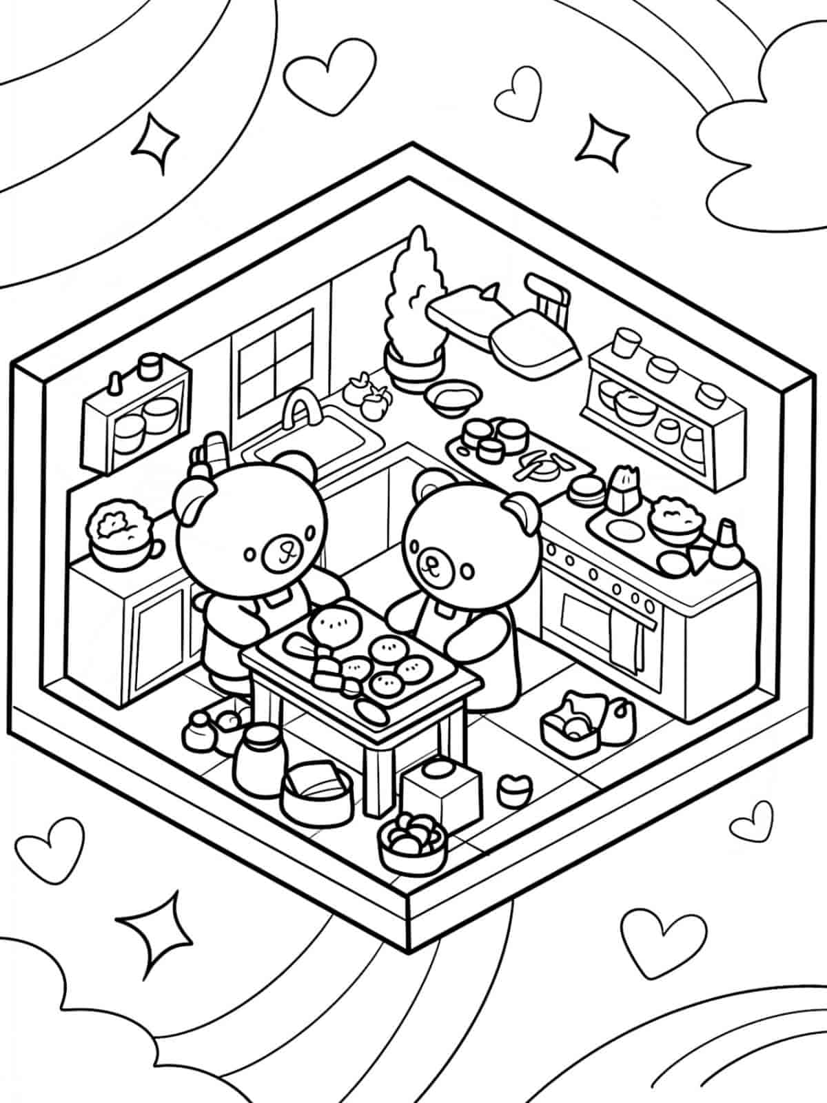 Cute Interior Coloring Pages