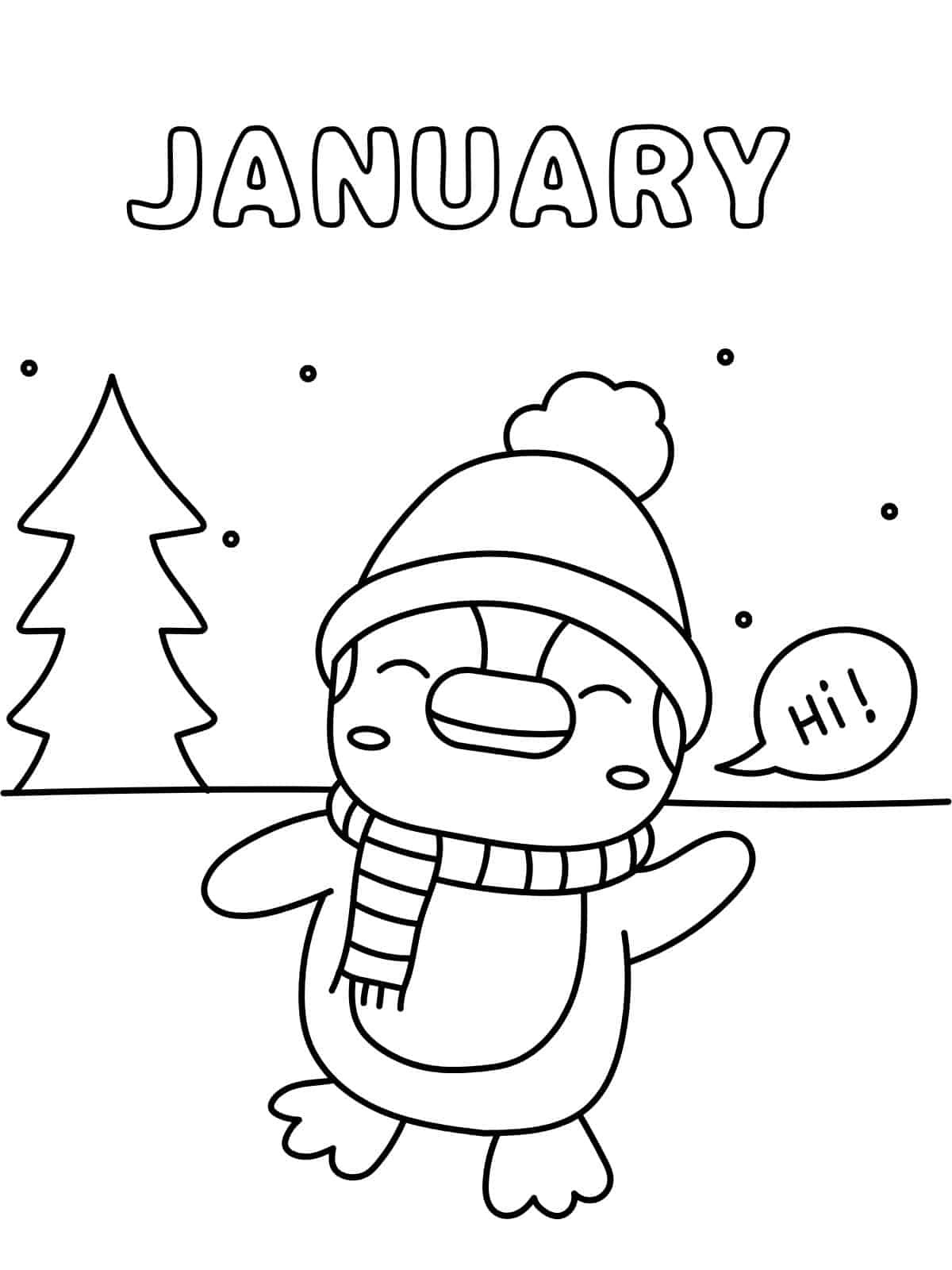 Cute January Coloring Pages For Girls