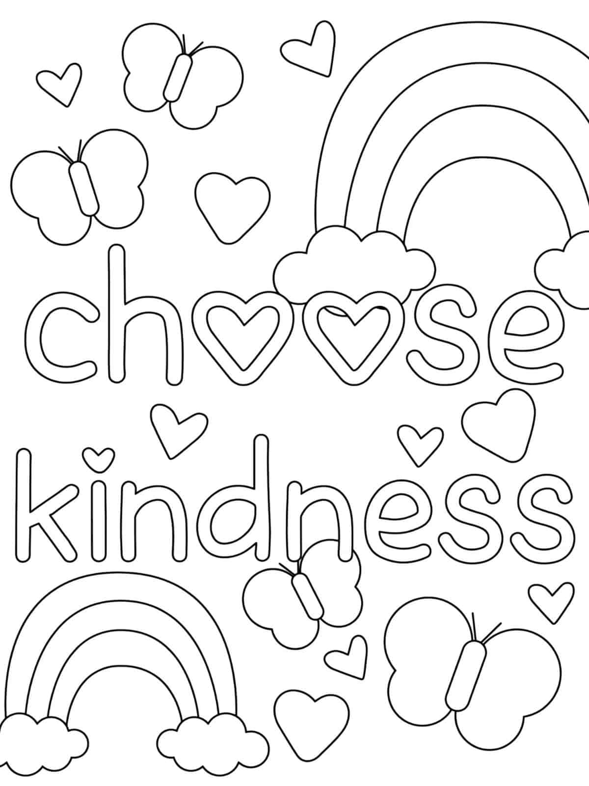 Cute Kindness Coloring Pages For Girls