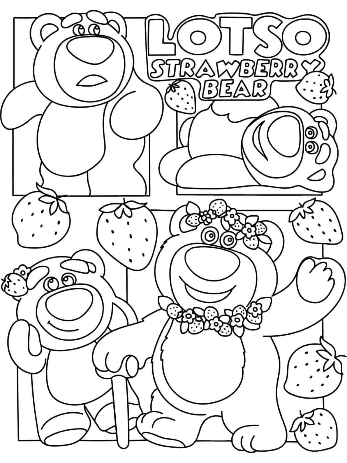 Cute Lotso Bear Coloring Pages