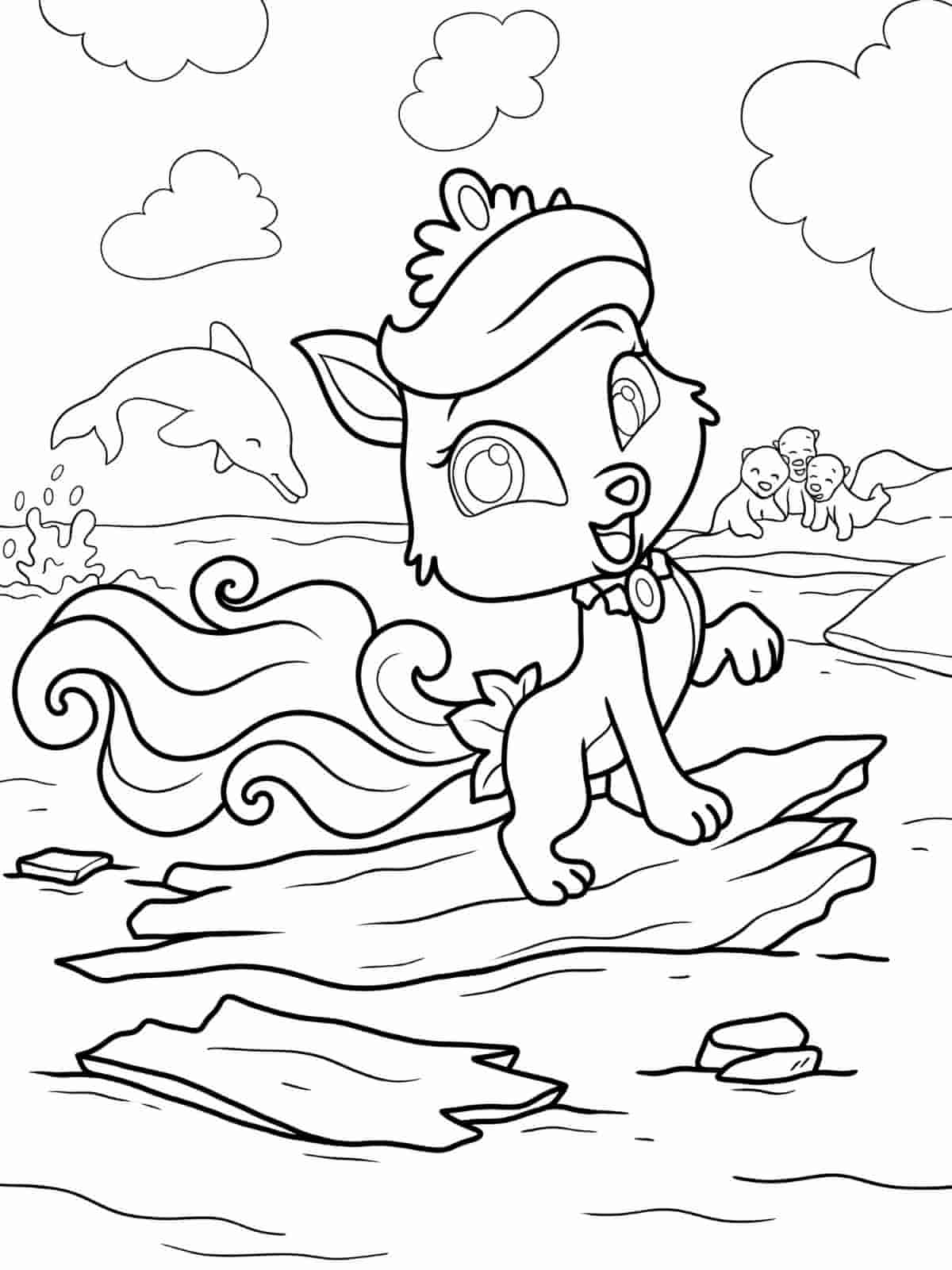 Cute Palace Pets Coloring Pages