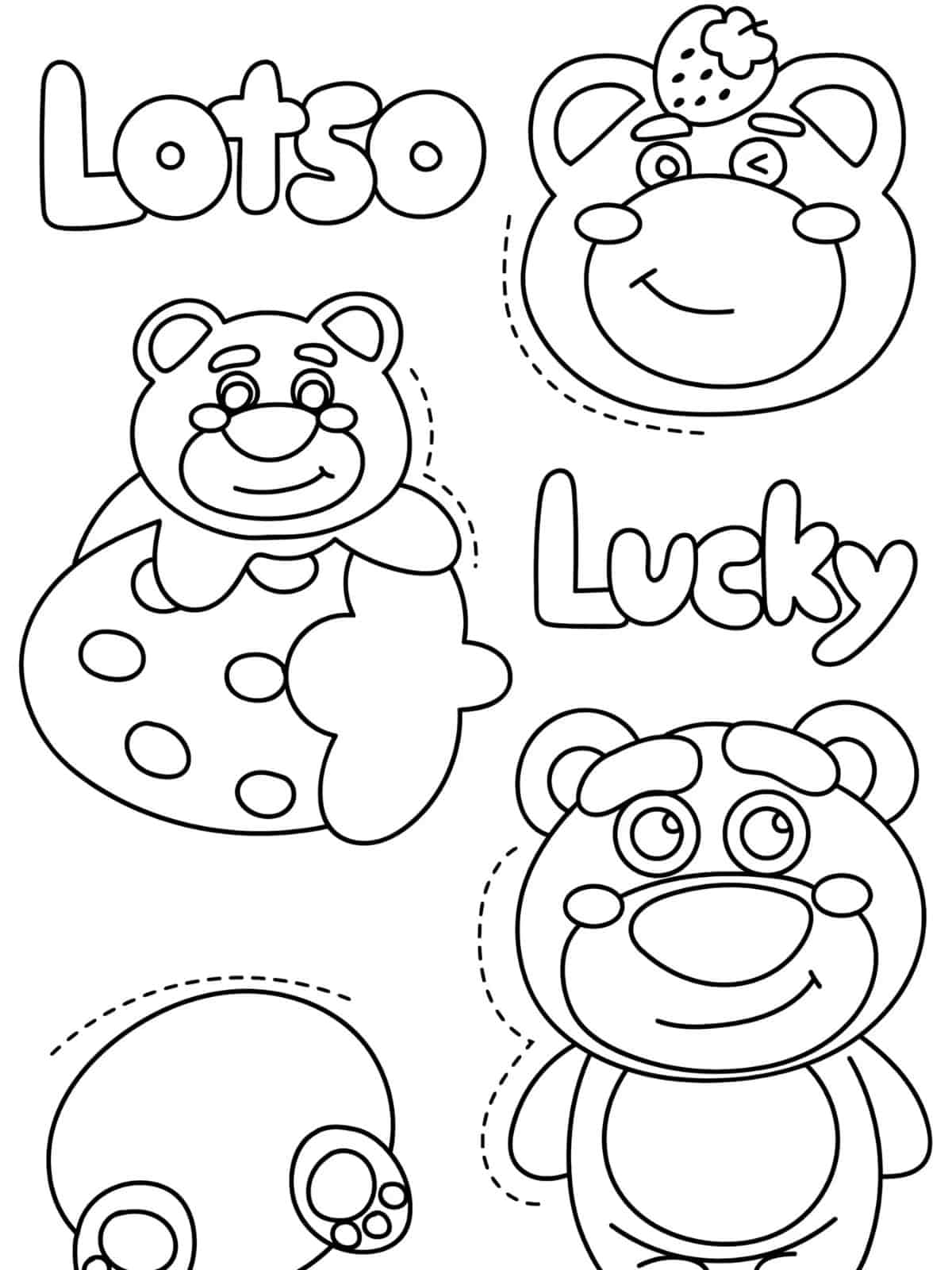 Cute Printable Lotso Bear Coloring Sheets