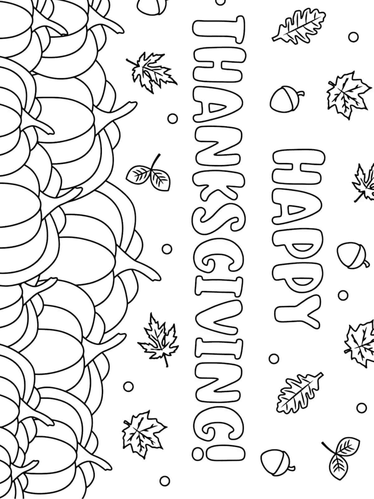 Cute Simple Thanksgiving Coloring Pages For Kids