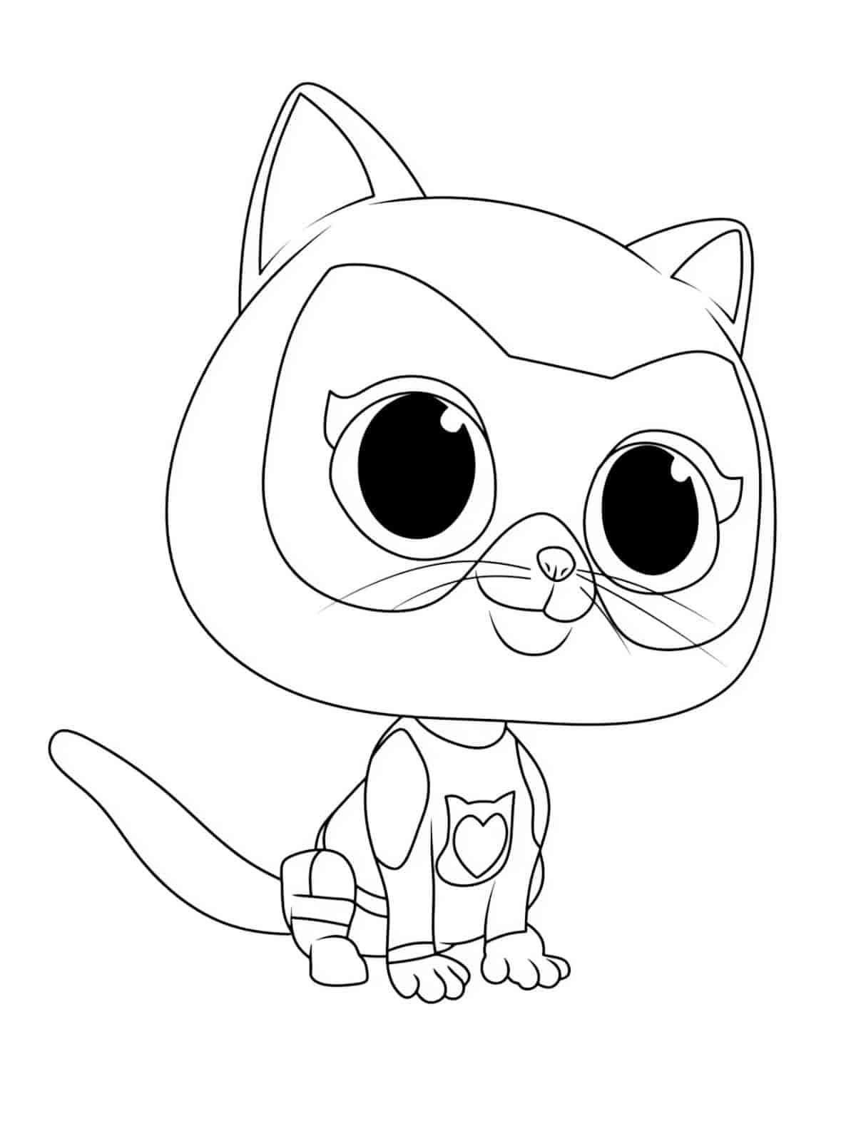 Cute Superkitties Coloring Pages For Girls