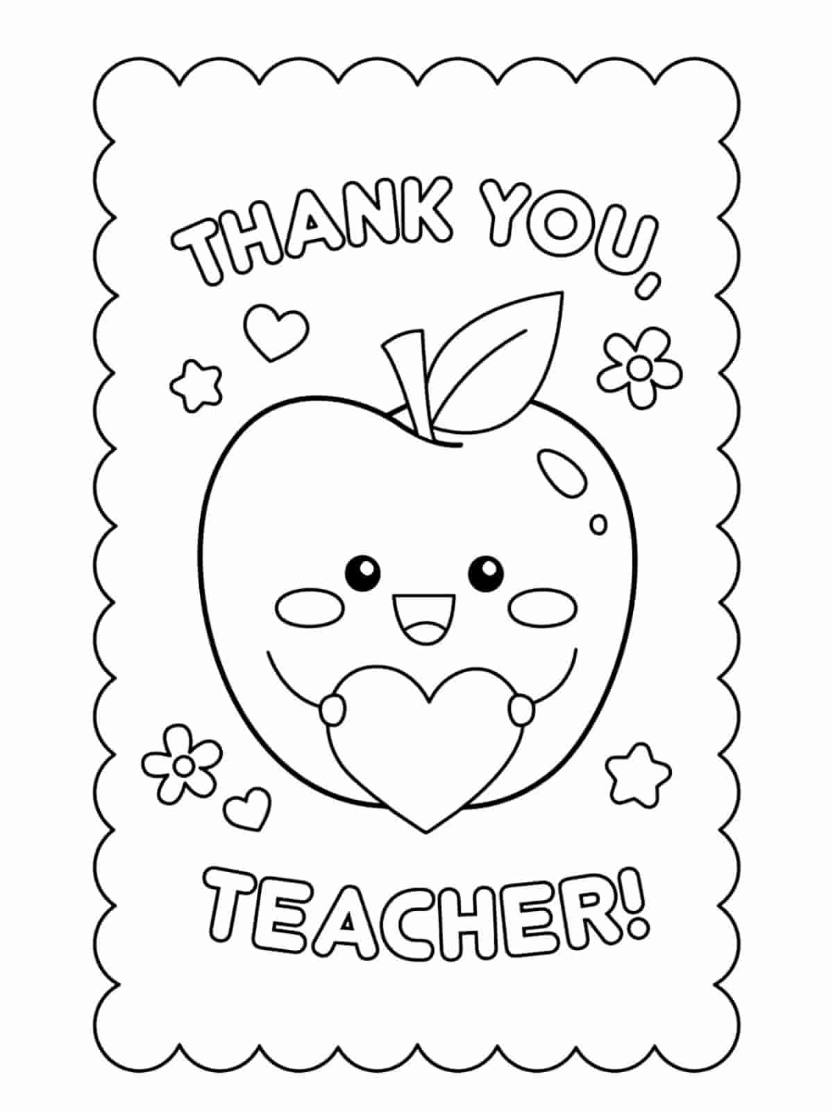 Cute Teacher Day Coloring Pages