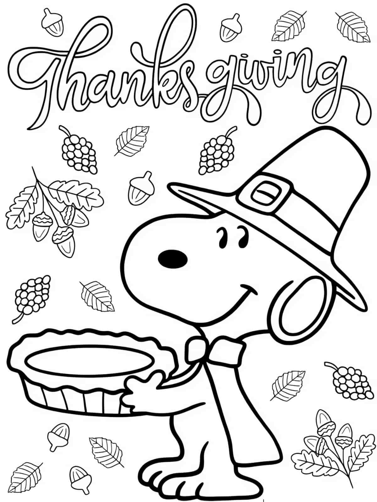 Cute Thanksgiving Animals Coloring Pages For Kids