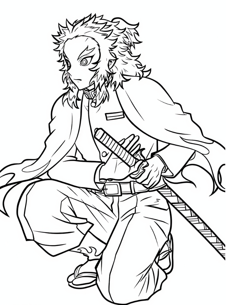 Demon Slayer Flame Breathing Coloring Pages