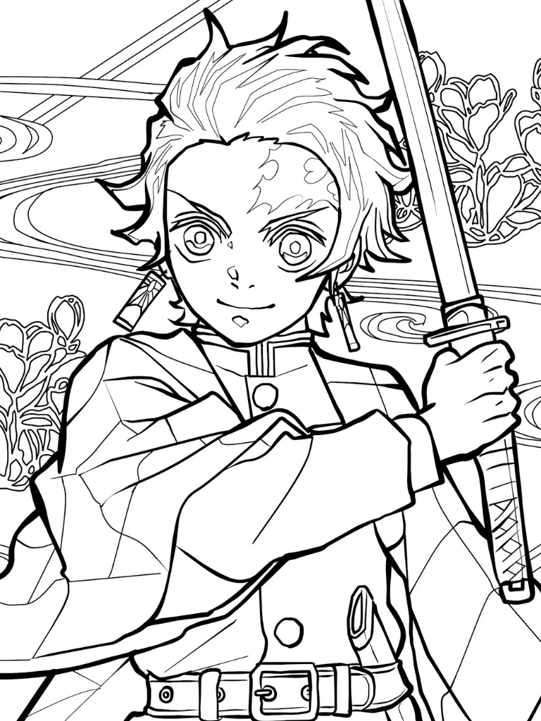 Demon Slayer Giyu Tomioka Coloring Pages