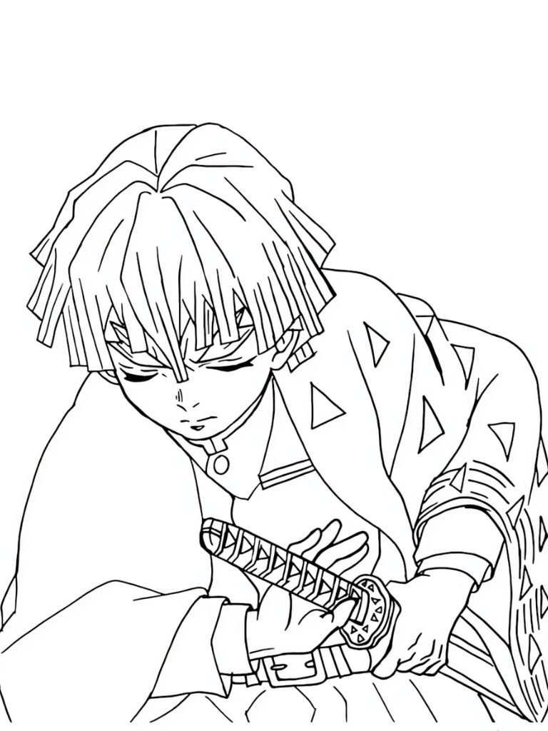 Demon Slayer Gyomei Himejima Coloring Pages