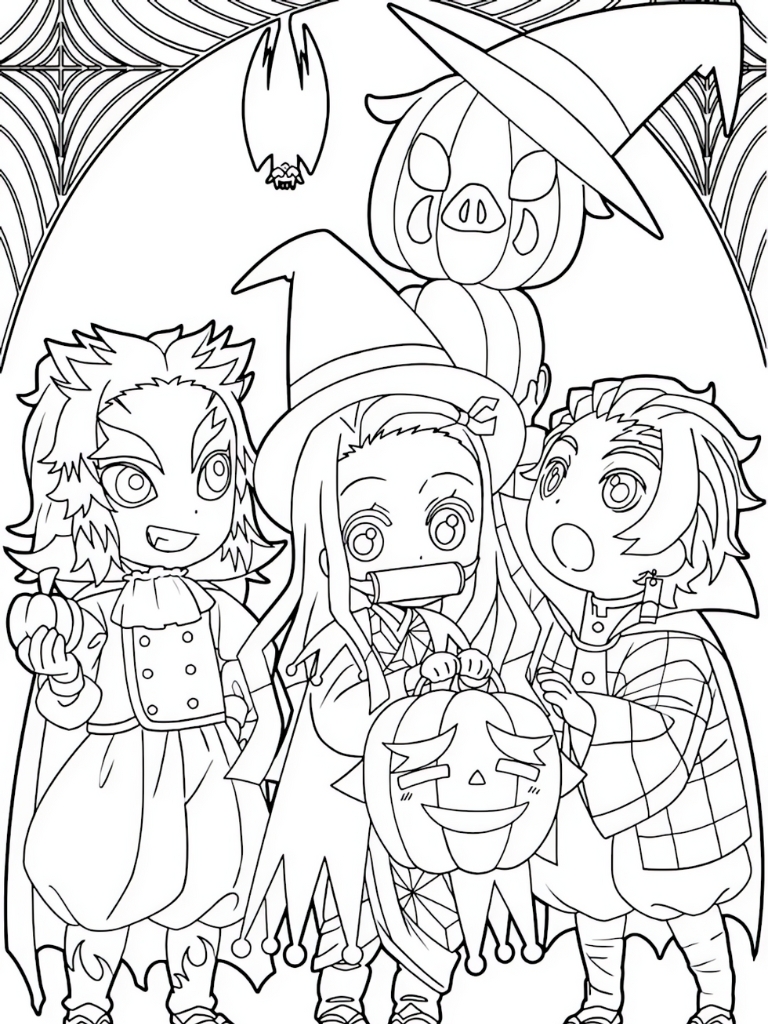 Demon Slayer Hashira Meeting Coloring Pages