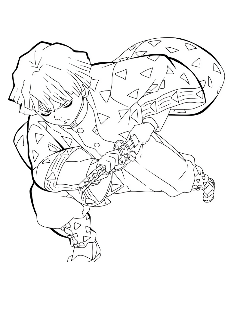 Demon Slayer Inosuke Hashibira Coloring Pages