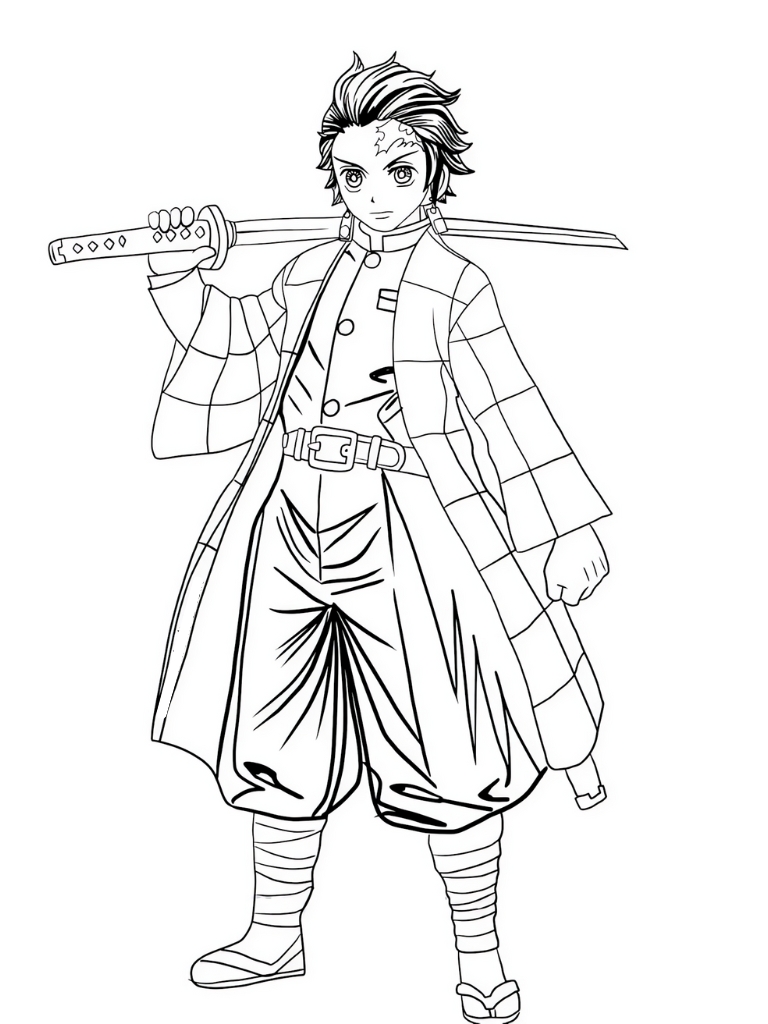 Demon Slayer Kyojuro Rengoku Coloring Pages