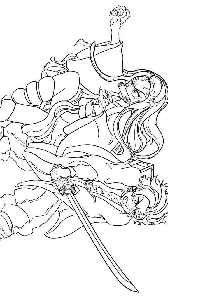 Demon Slayer Muzan Kibutsuji Coloring Pages