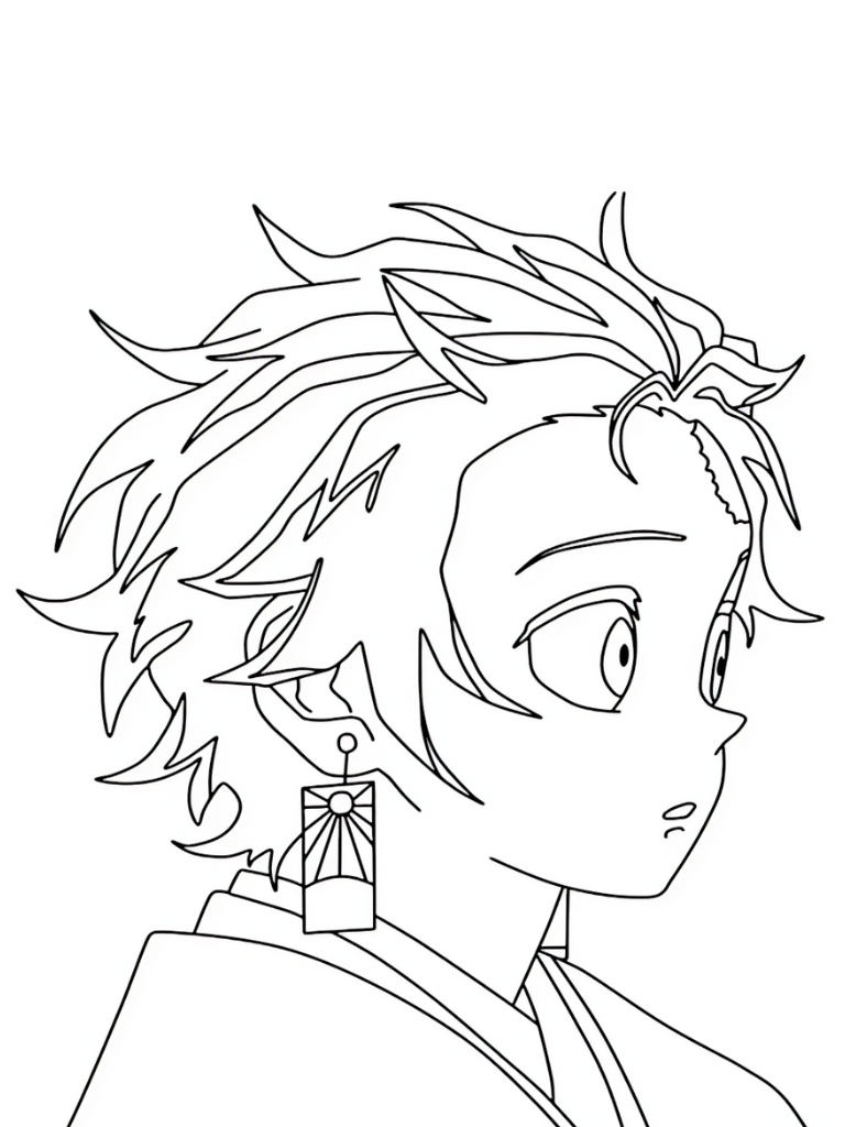 Demon Slayer Tanjiro Kamado Coloring Pages