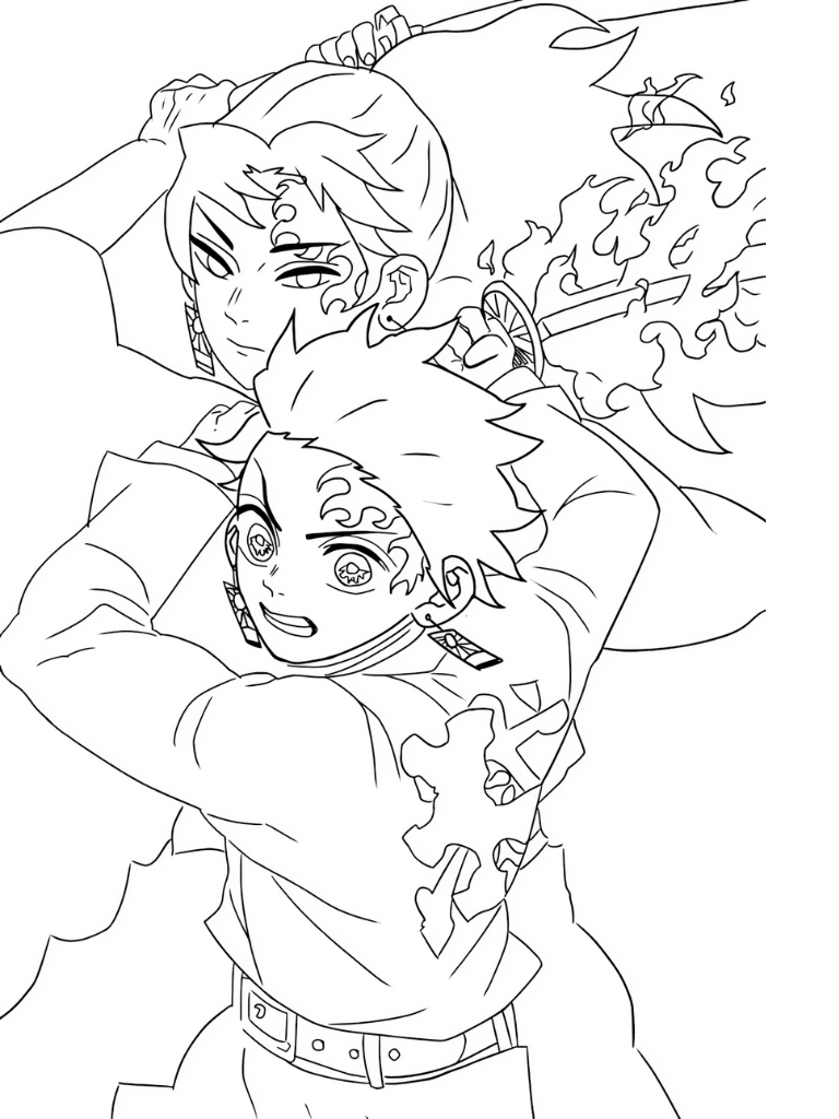 Demon Slayer Zenitsu Thunder Breathing Coloring Pages