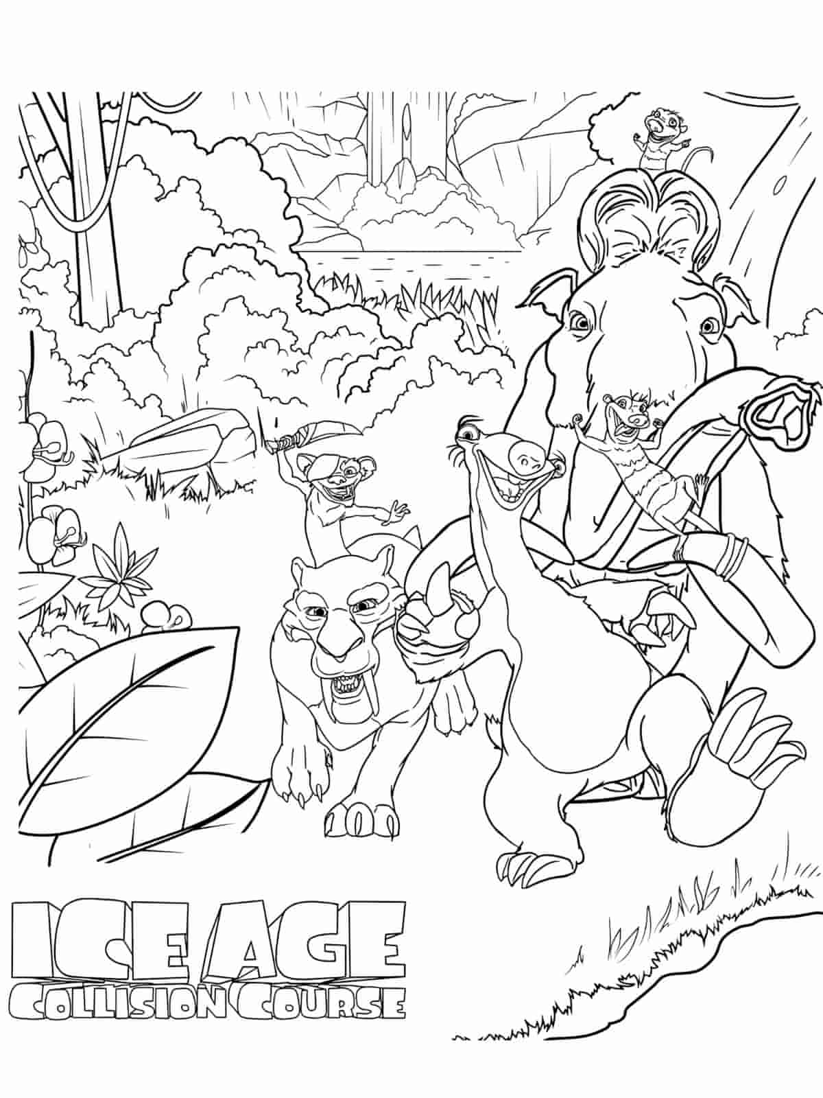 Detailed Ice Age Movie Coloring Pages