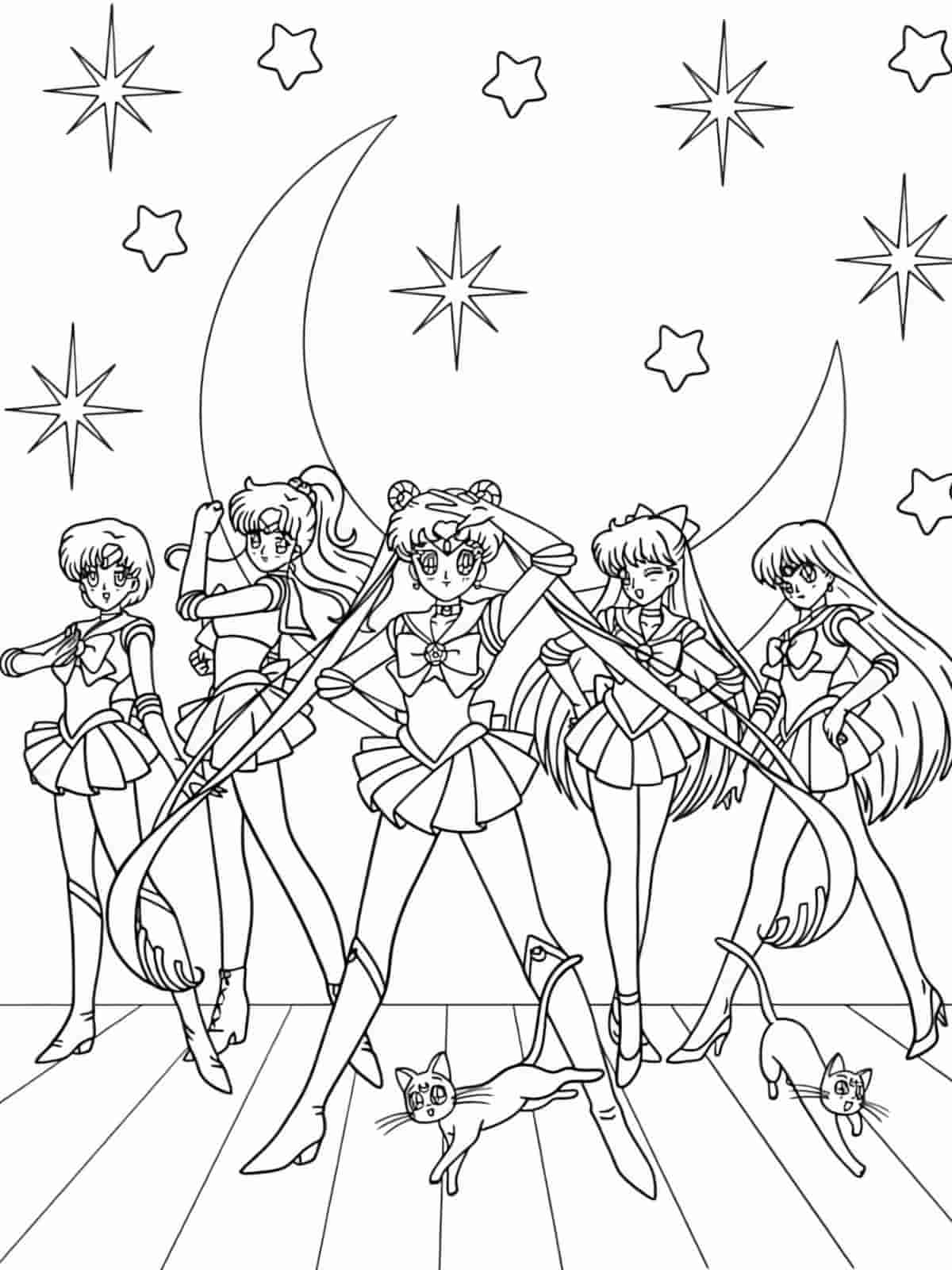 Detailed Sailor Moon Illustrations For Coloring