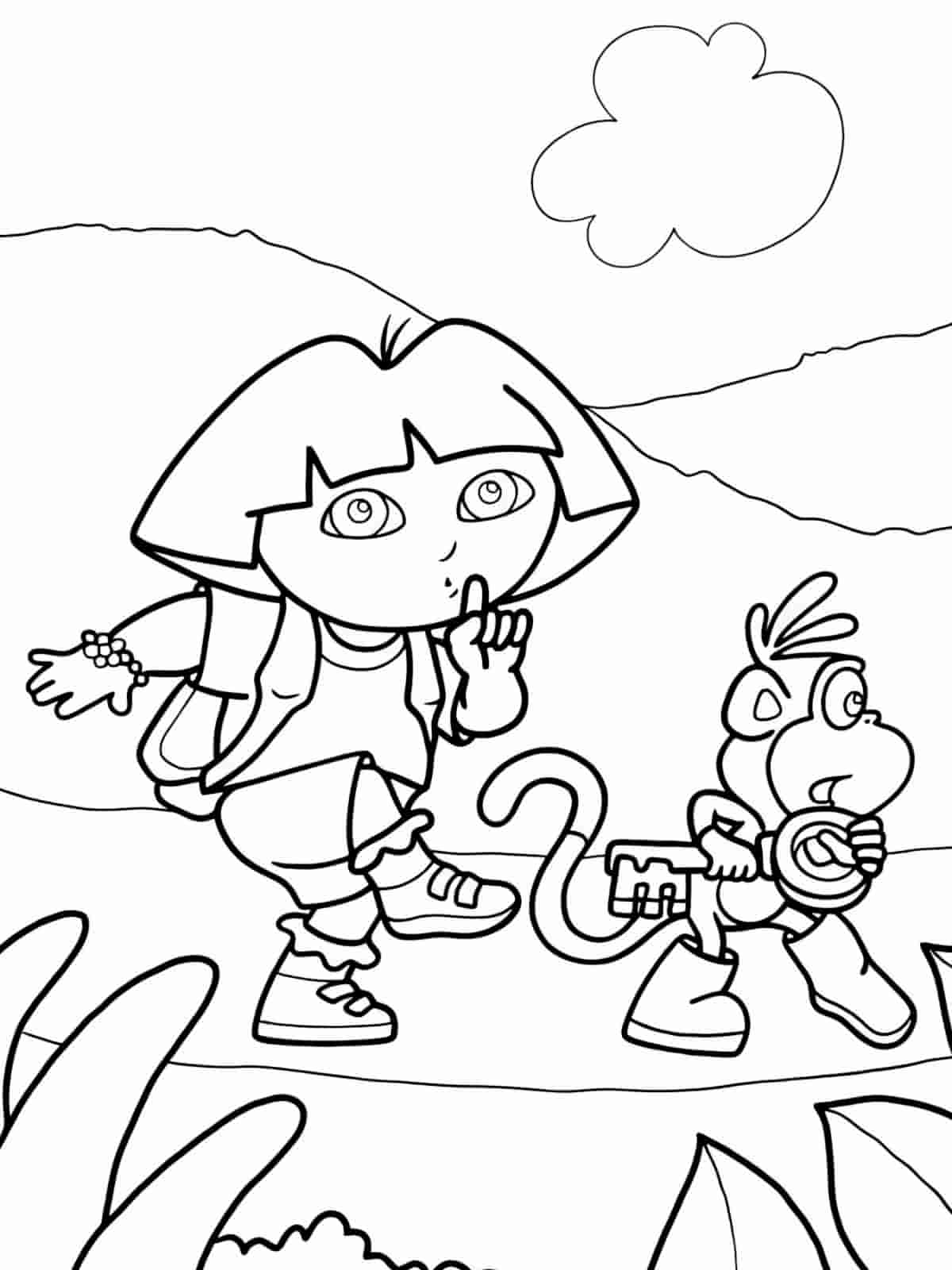 Dora And Animal Friends Coloring Pages