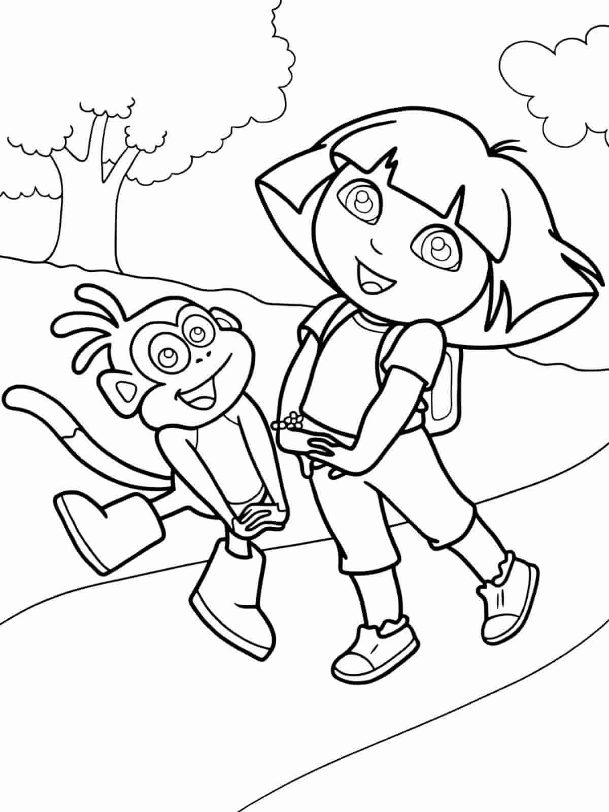 Dora And Boots Coloring Pages