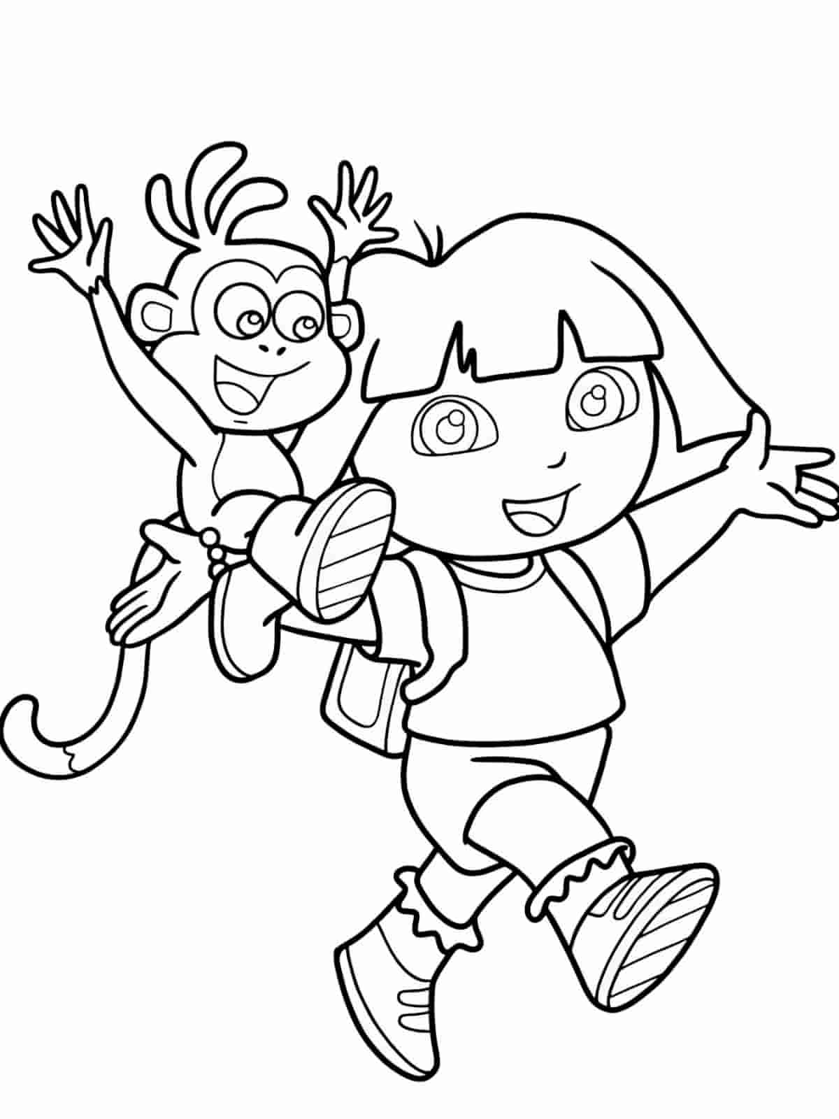 Dora Birthday Party Coloring Pages