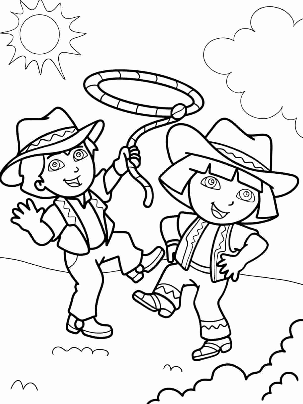 Dora Fun Day Coloring Pages