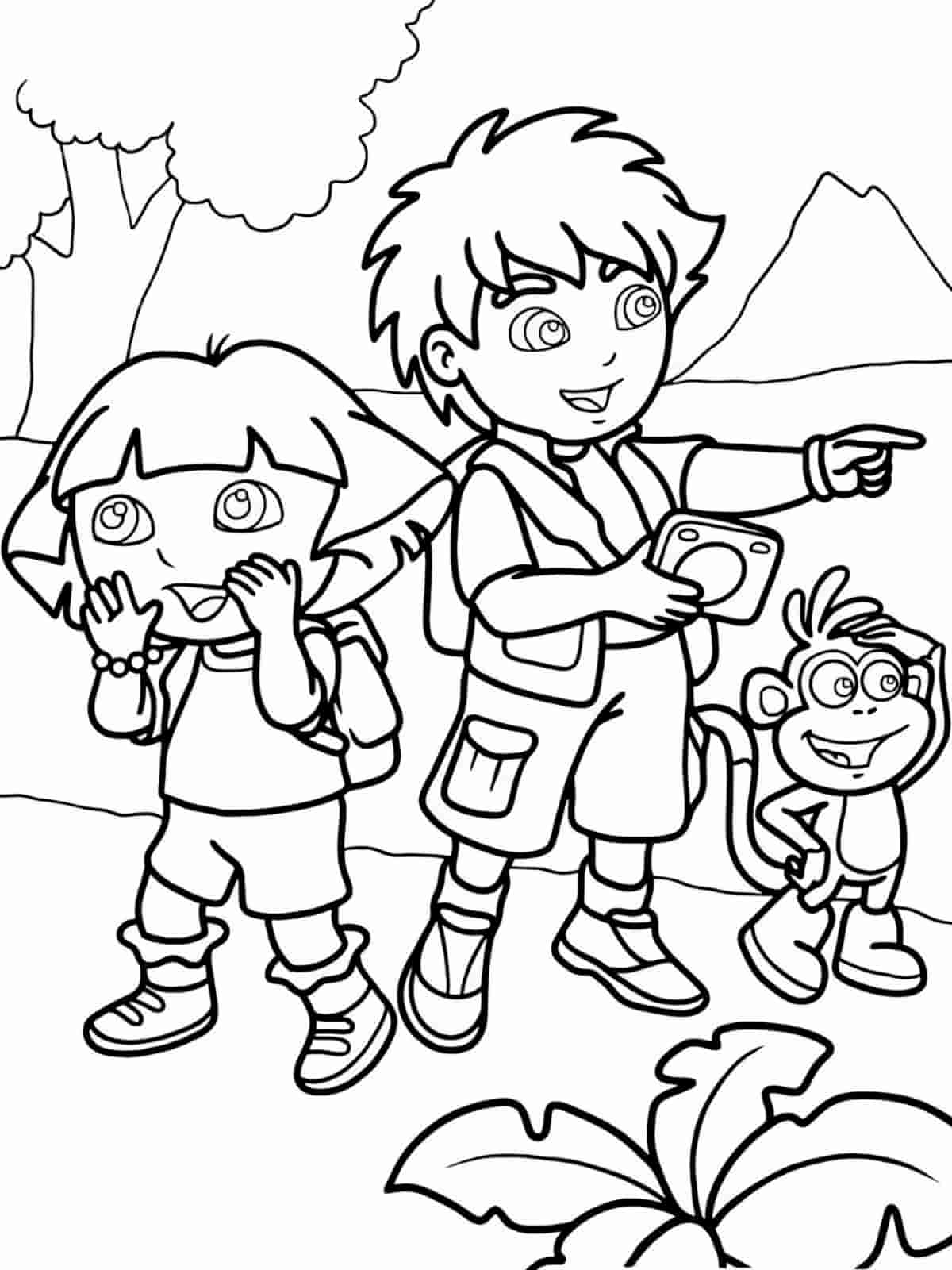 Dora Summer Adventure Coloring Pages