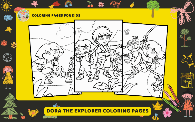 Dora The Explorer Coloring Pages Featured Image