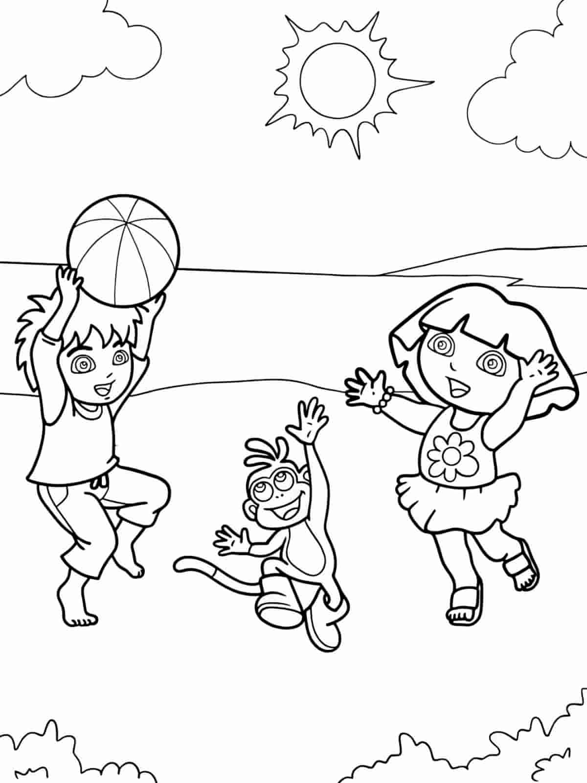 Dora With Backpack Coloring Pages