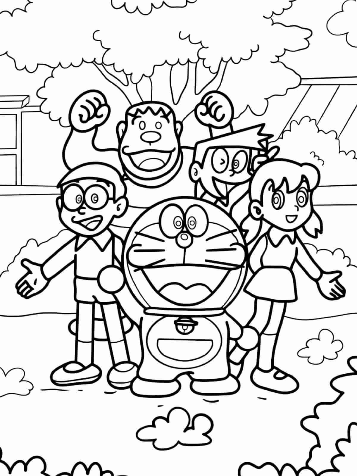 Doraemon Birthday Coloring Pages