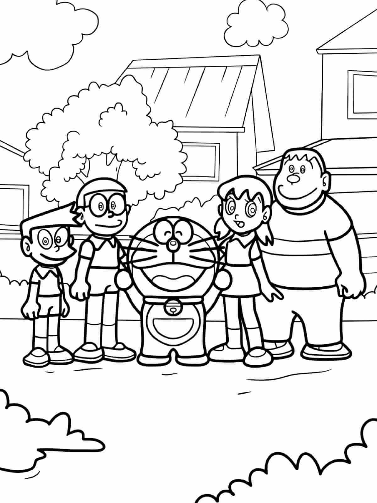 Doraemon Family Coloring Pages