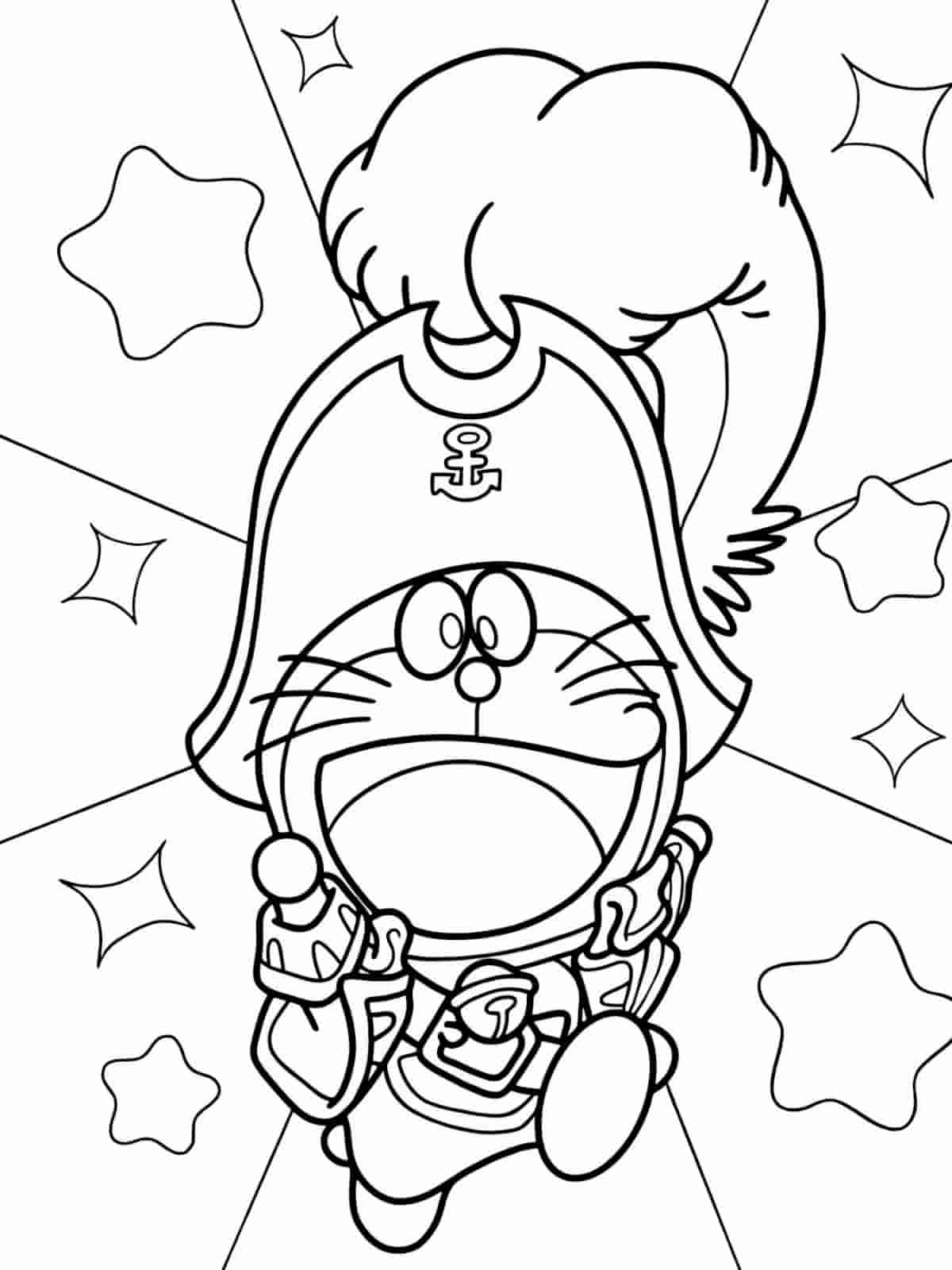 Doraemon In Bamboo Copter Coloring Pages