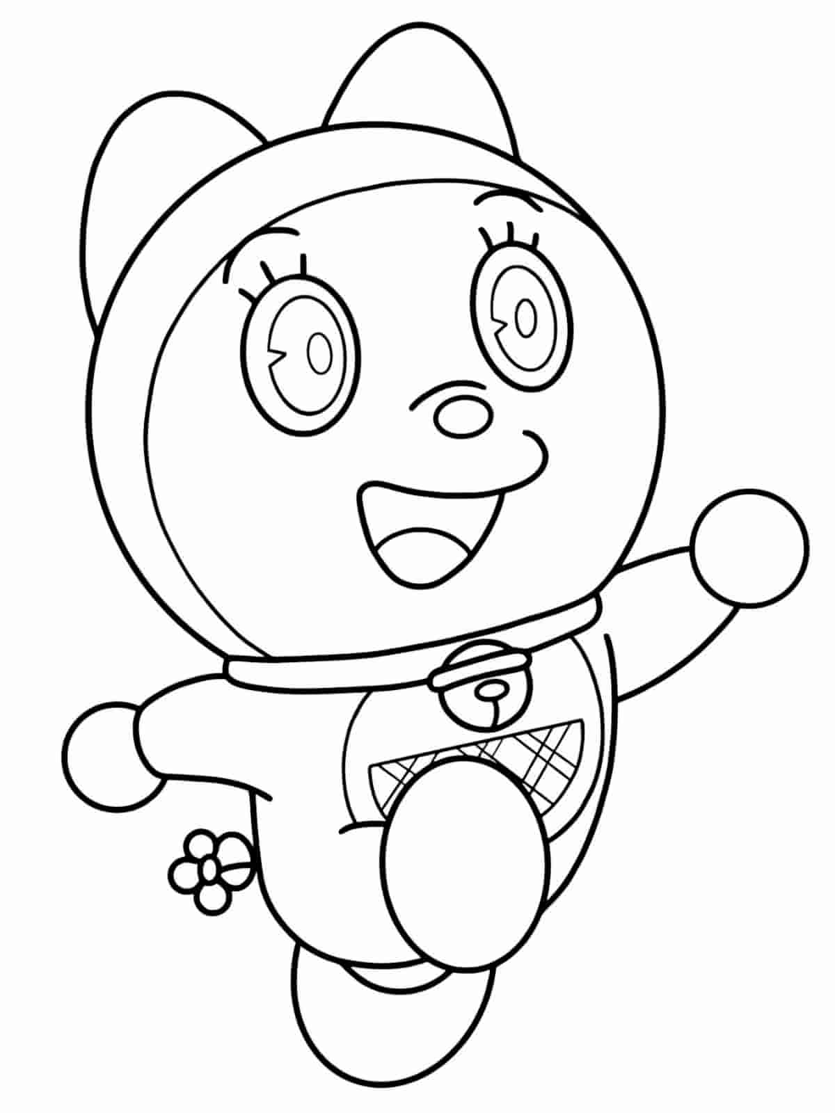 Doraemon In Space Coloring Pages