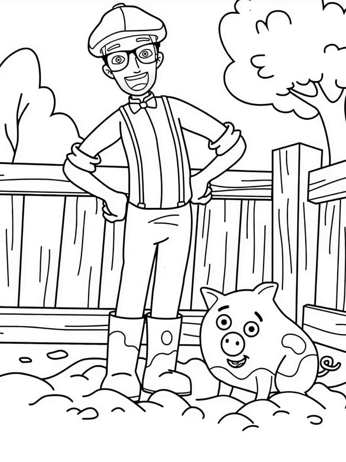 Easy Blippi Coloring Pages For Kid