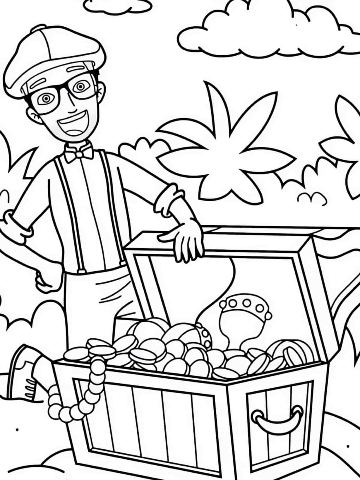 Easy Blippi Coloring Pages For Kids