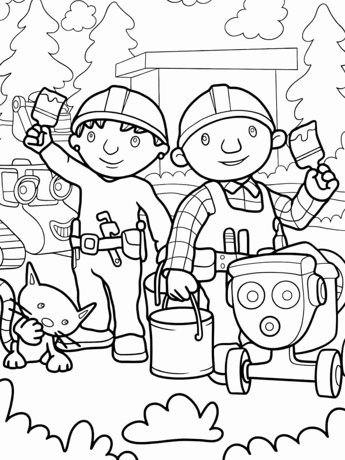 Easy Bob The Builder Coloring Pages