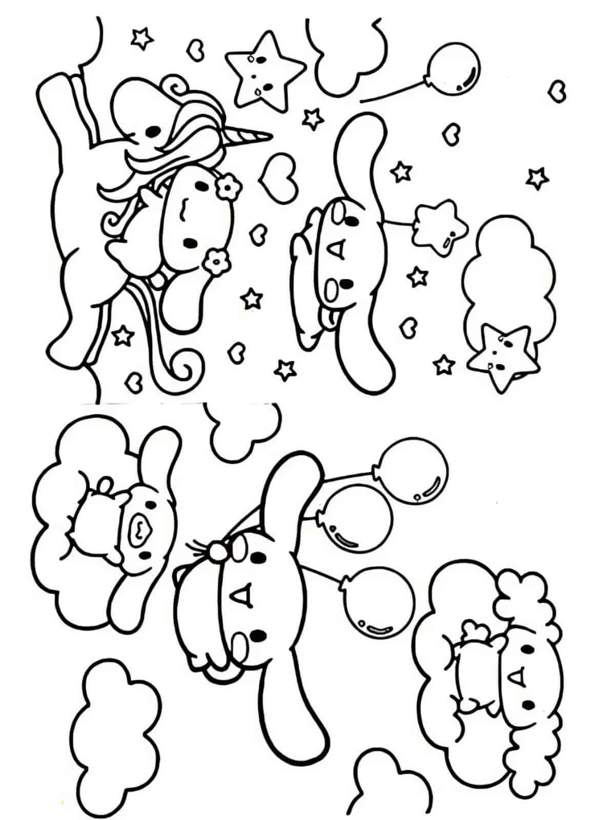 Easy Cinnamoroll Coloring Pages For Kids