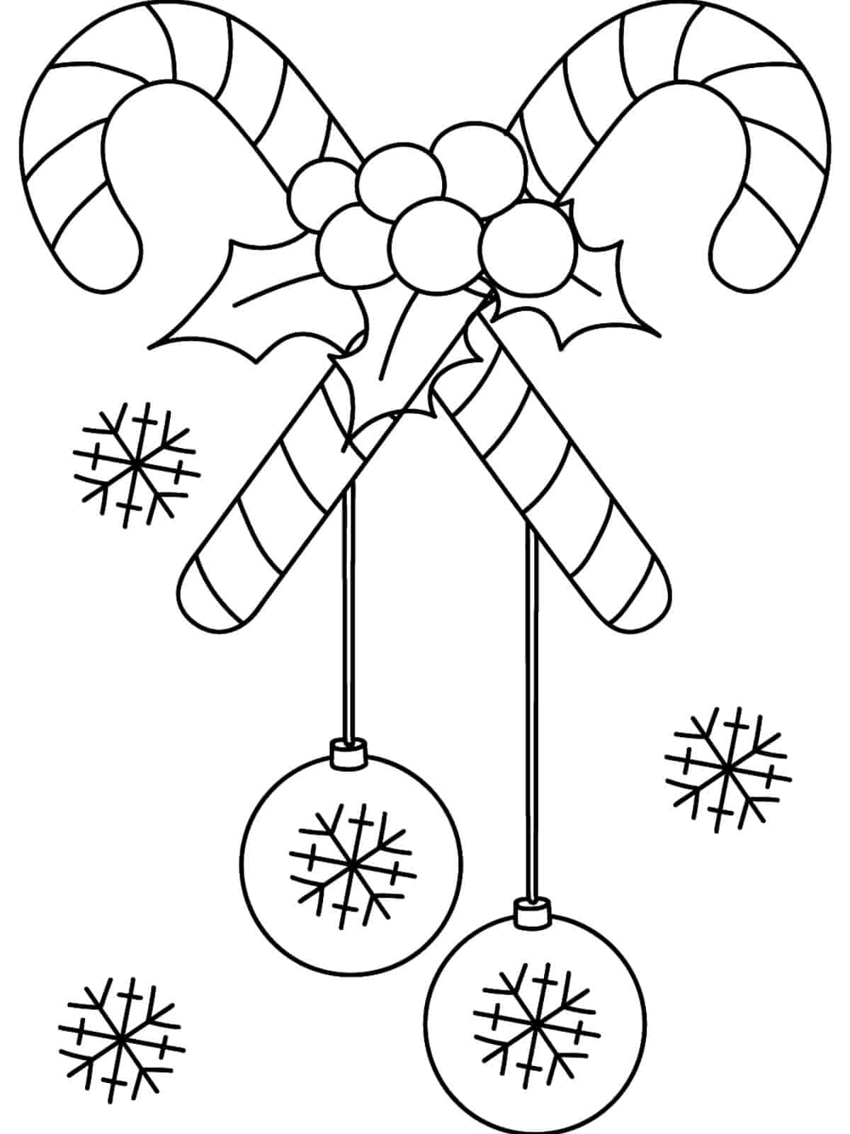 Easy Cute Candy Cane Coloring Pages