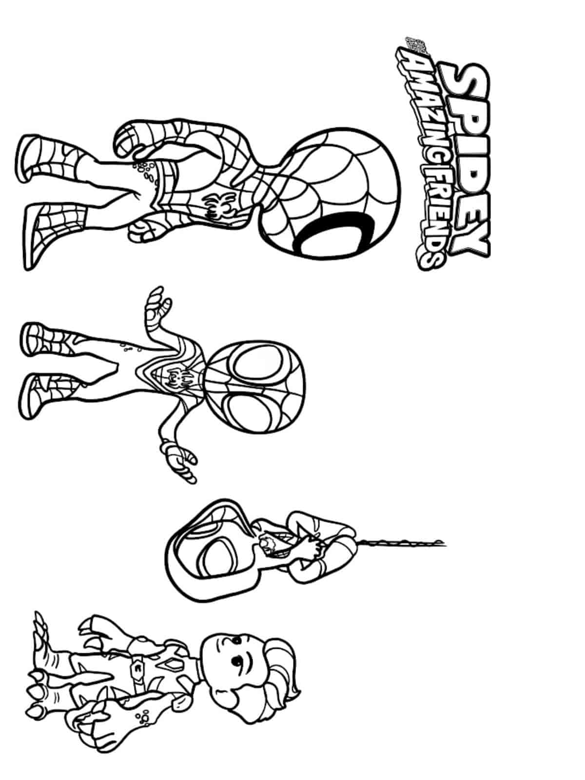 Easy Cute Spidey And His Amazing Friends Coloring Pages