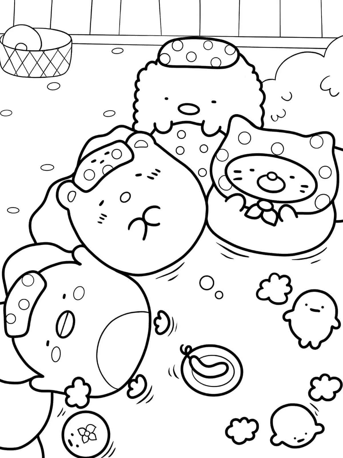 Easy Cute Sumikko Gurashi Coloring Pages