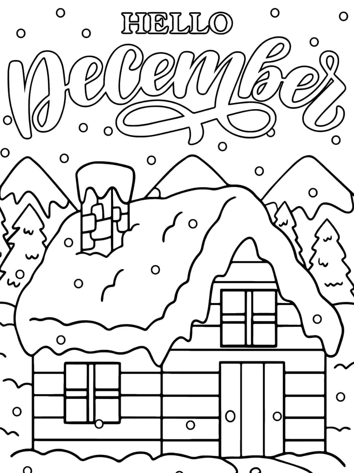 Easy December Coloring Pages