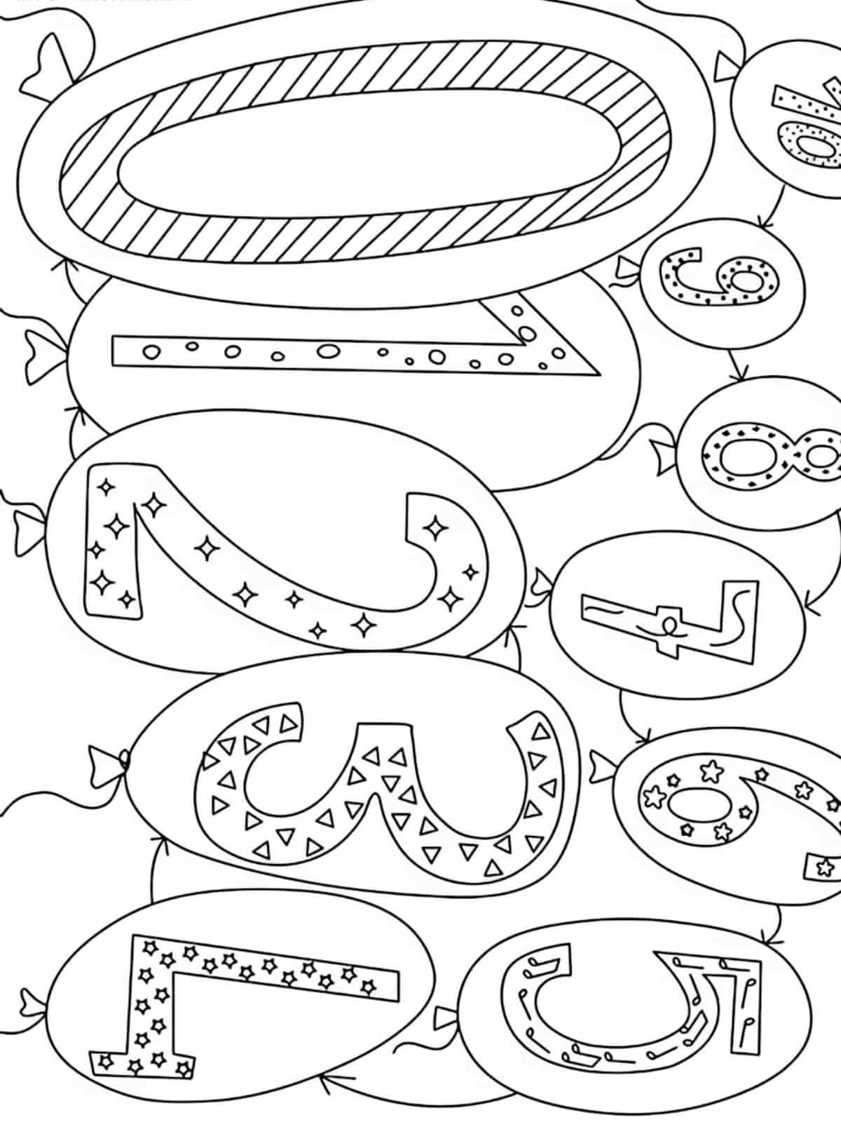 Easy Happy New Year Coloring Pages