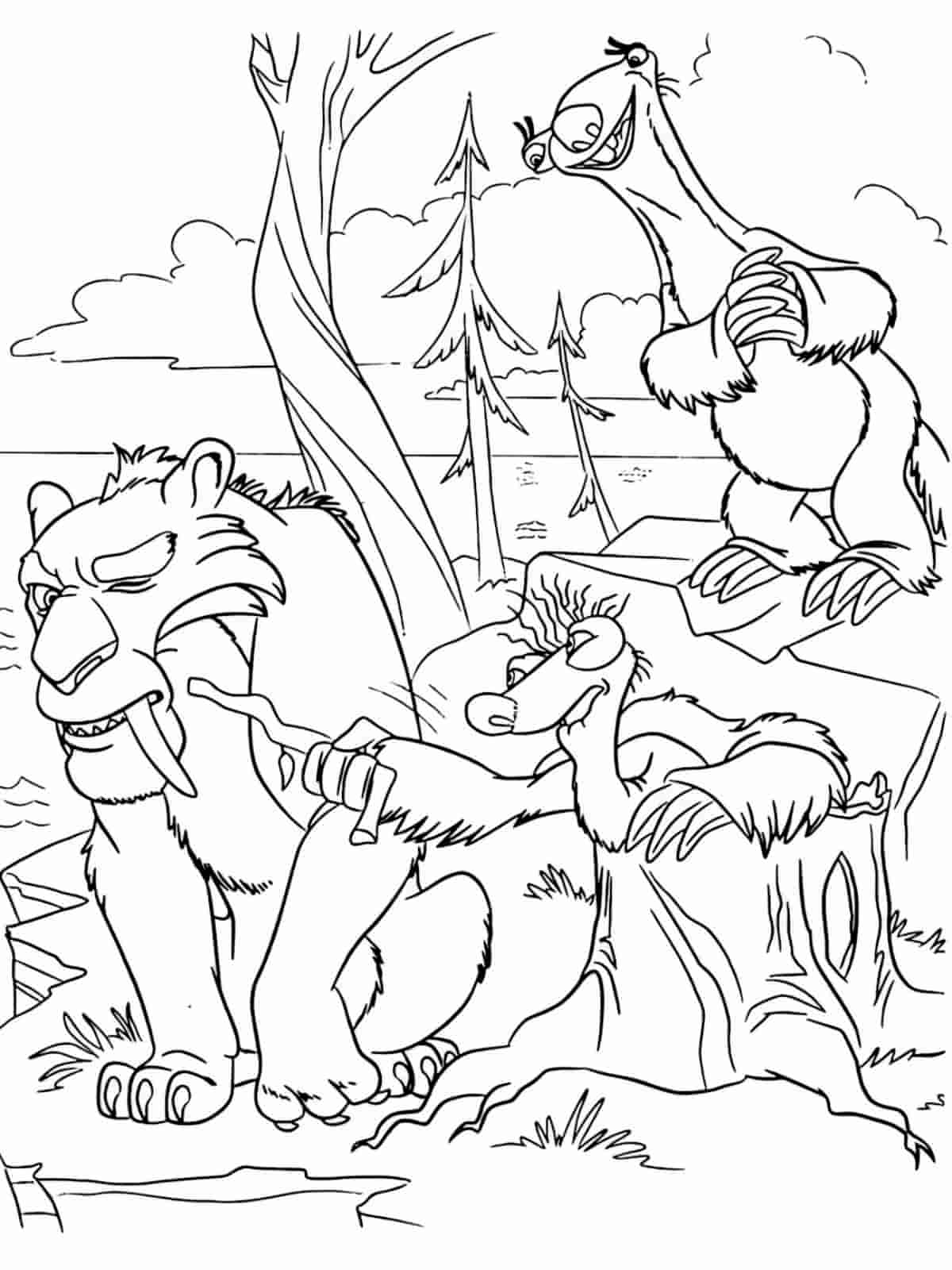 Easy Ice Age Movie Coloring Pages