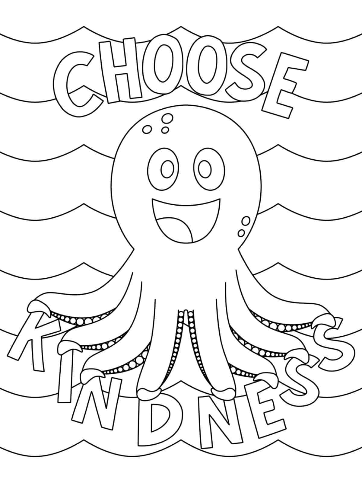 Easy Kindness Coloring Pages For Kids