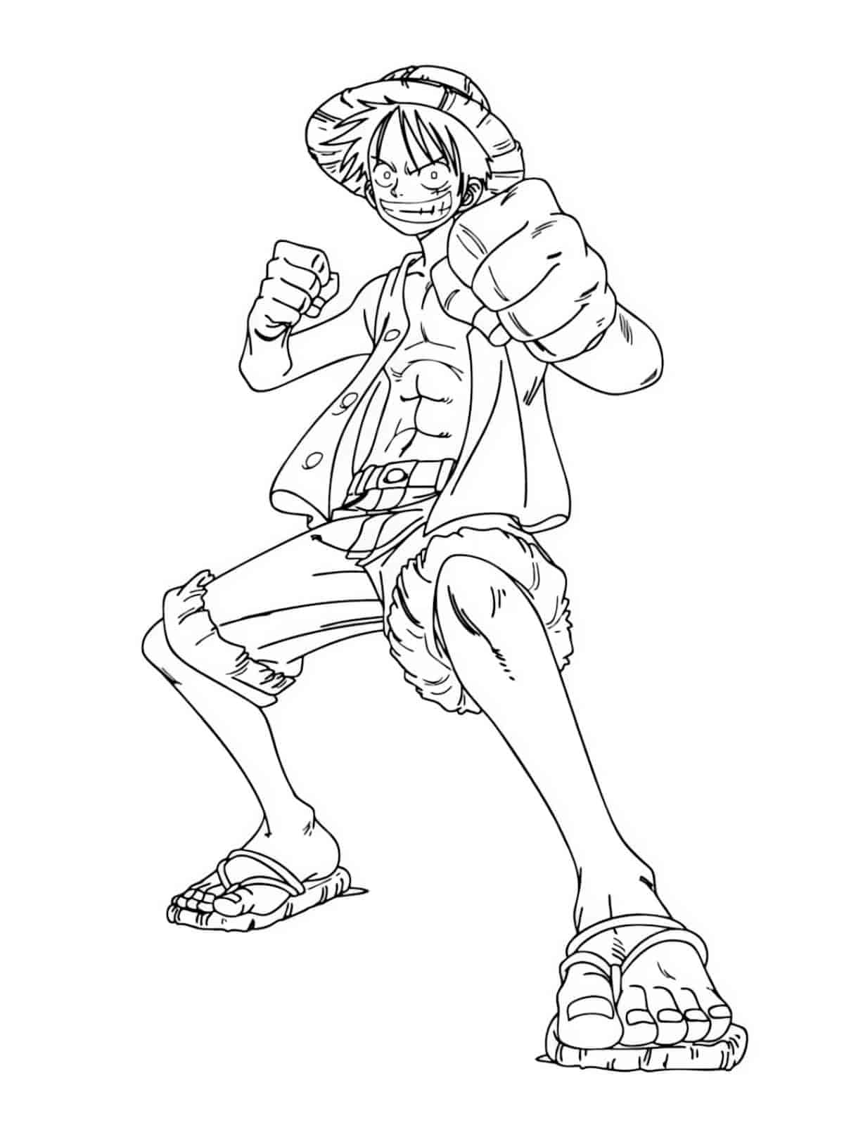 Easy Luffy Coloring Pages For Kids