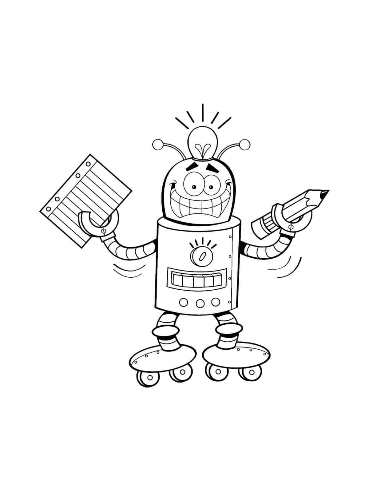 Easy Robot Coloring Pages For Kids