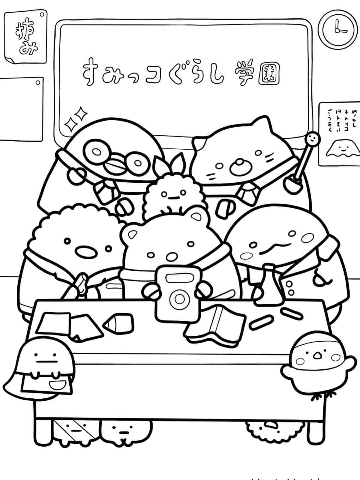 Easy Sumikko Gurashi Coloring Pages