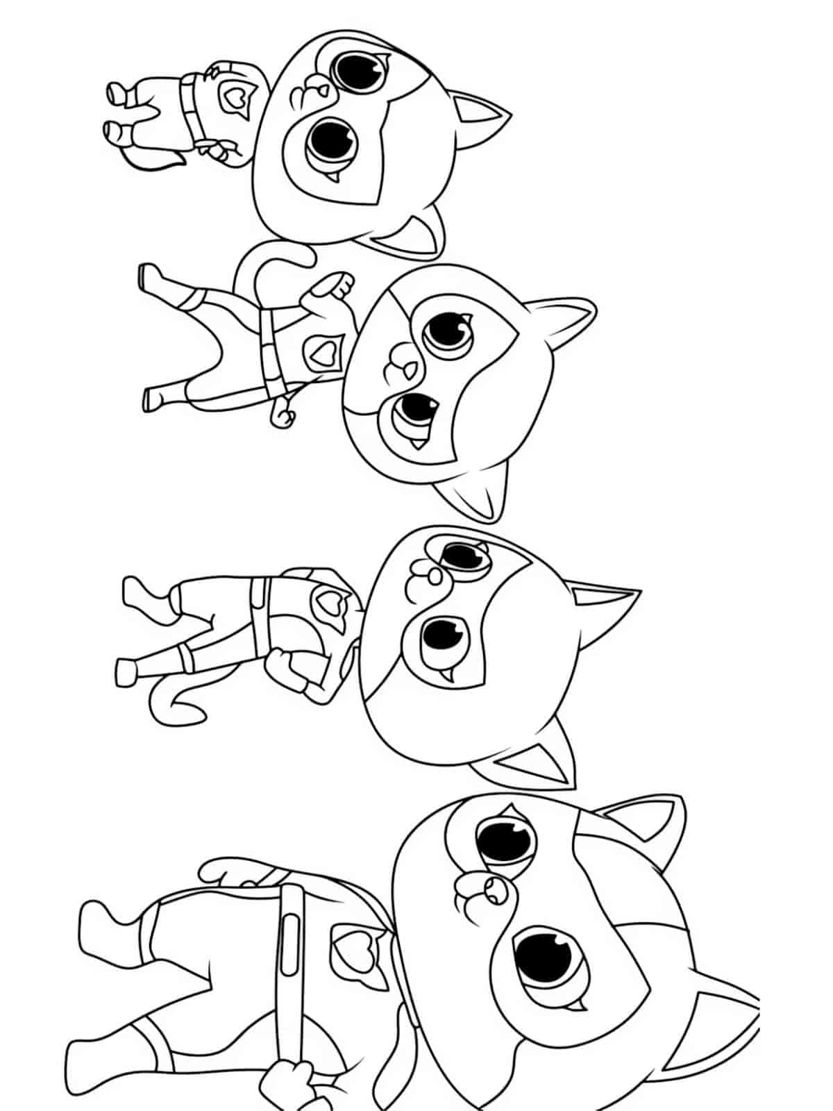 Easy Superkitties Coloring Pages For Kids