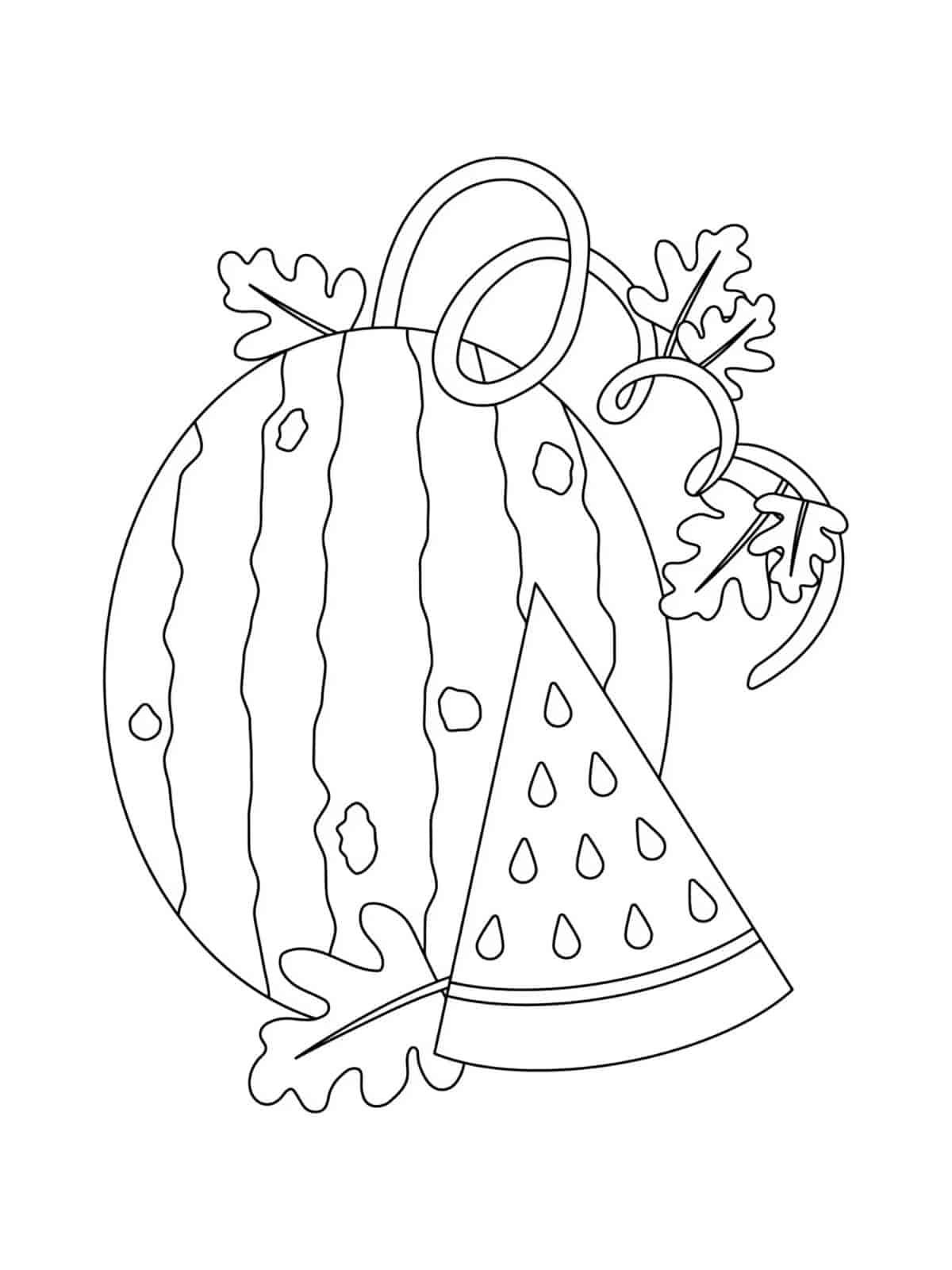 Easy Watermelon Coloring Pages