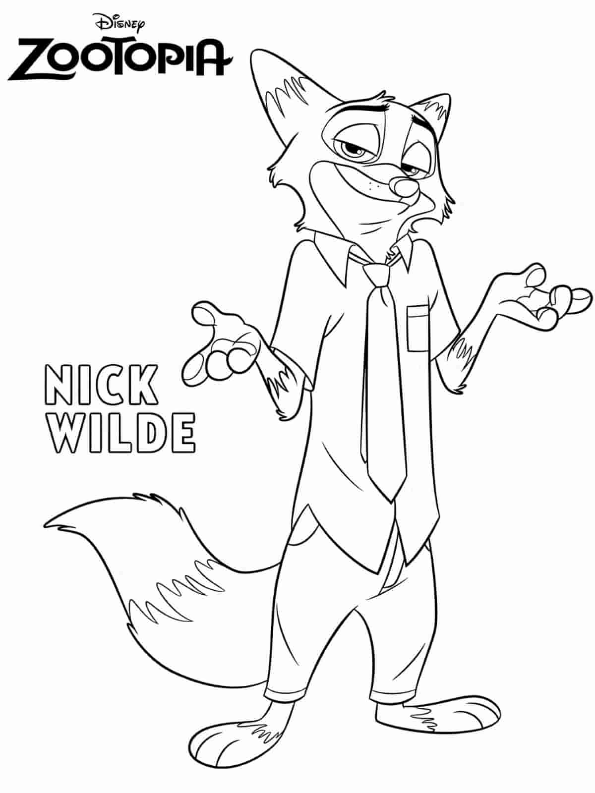 Easy Zootopia Coloring Pages